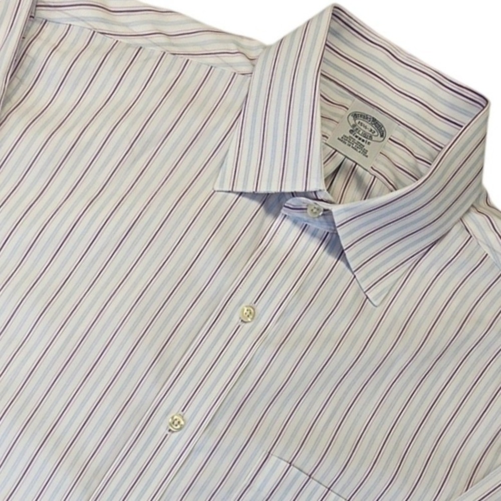Brooks Brothers Classic Fit Non-Iron Supima Cotton 15.5 32 Striped Dress Shirt
